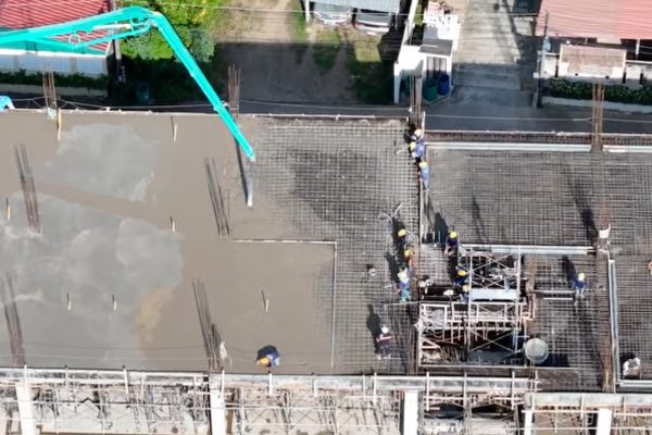 chatrium hotel beach Rawai pouring concrete create new floor