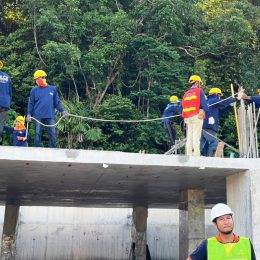 under construction the one naiharn construction floor closeup with workers