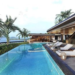 project theone condominium rendering swimming pool sea view