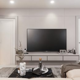 smart chalong 2 living room with TV and table
