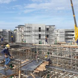 chatrium hotel construction Rawai mar 2025 steel work view of several buildings