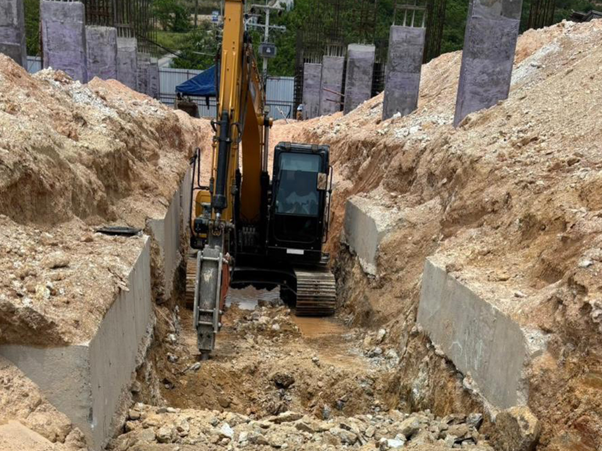 excavation-trench-foundations dolce construction project layan phuket