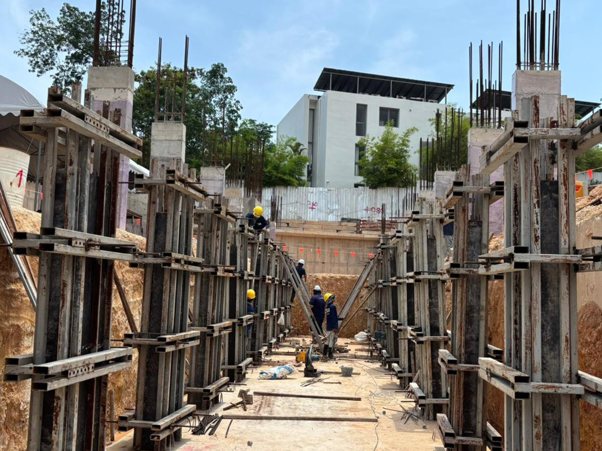 foundation formwork ground view