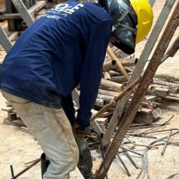 rebar steel fixing work foundations