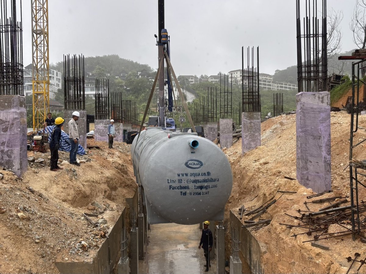 septic tank installation crane lift